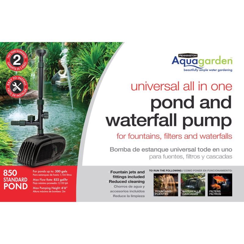 Pennington 100532494 Aquagarden 0.075 HP 832 gph 120 V Pond Pump Kit