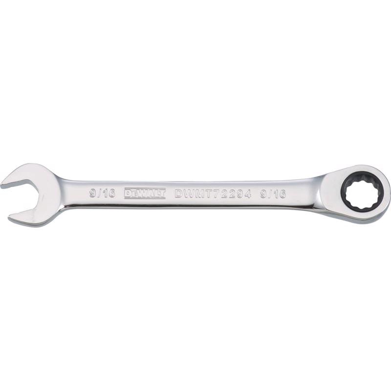 Dewalt DWMT72294OSP 9/16 in. X 9/16 in. SAE Ratcheting Combination Wrench 7-5/32 in. L 1 pc
