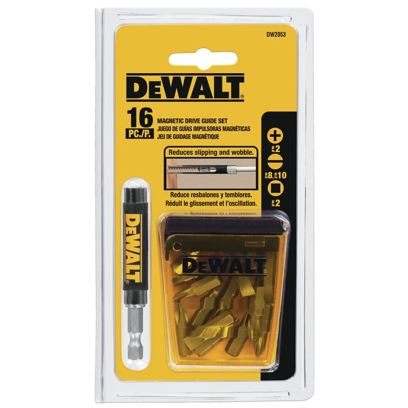 Dewalt DWAF2053 Assorted X 1 in. L Drive Guide Bit Set Heat-Treated Steel 16 pc