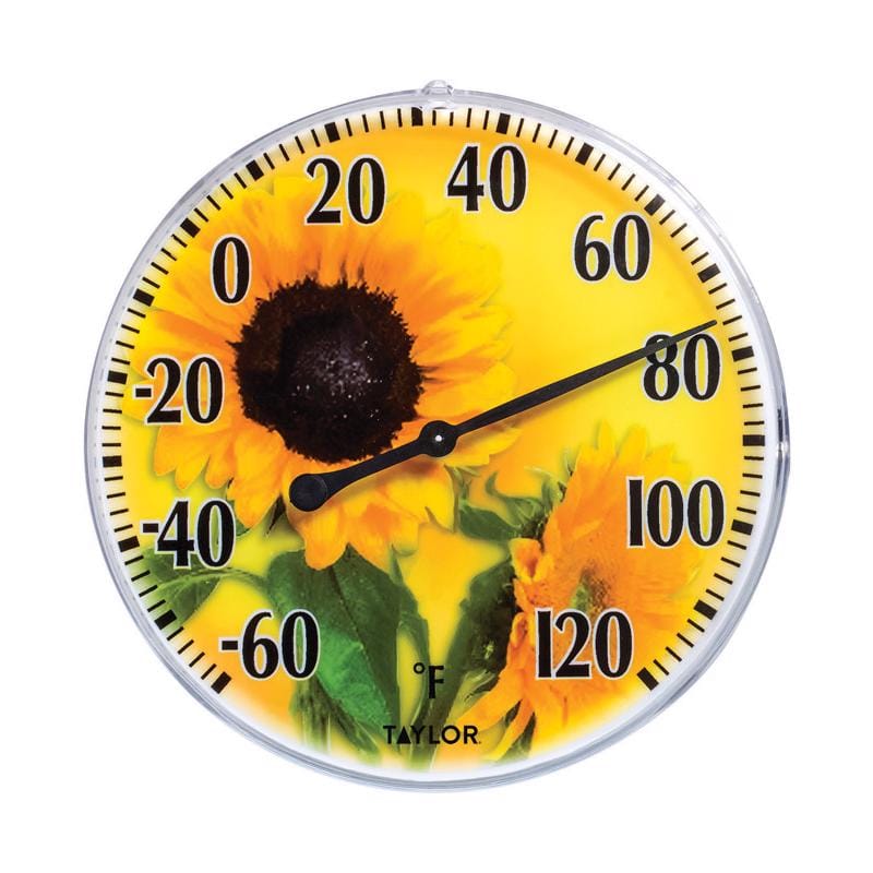 Taylor 5638 Dial Thermometer Plastic Yellow 5.25 in.