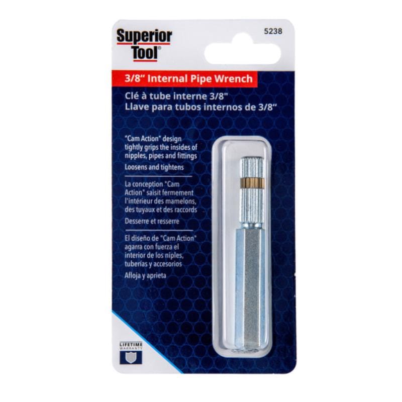 Superior Tool 5238 3/8 in. Internal Pipe Wrench Silver 1 pc