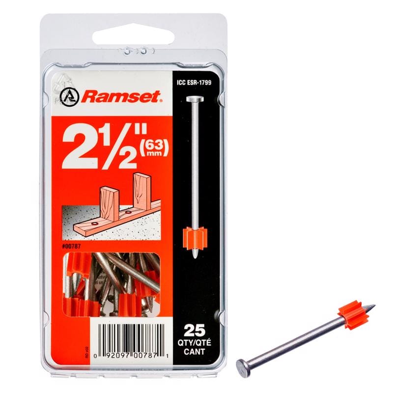 Ramset 00787 0.3 in. D X 2-1/2 in. L Steel Flat Head Drive Pin 25 pk