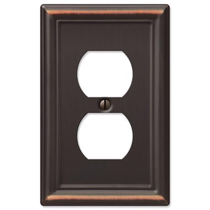 Amerelle 149DDB Chelsea Aged Bronze 1 gang Stamped Steel Duplex Wall Plate 1 pk