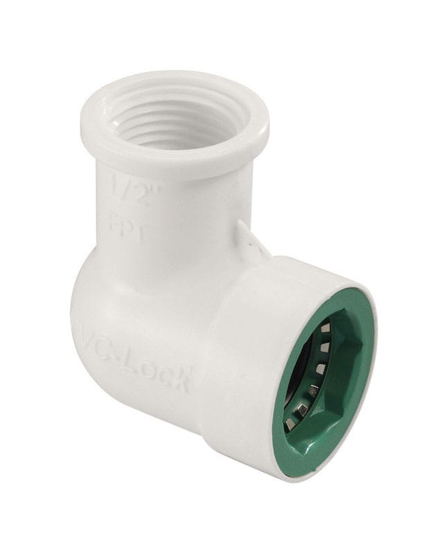 Orbit 33775 PVC-Lock 1/2 in. Push X 1/2 in. D FPT Plastic Elbow