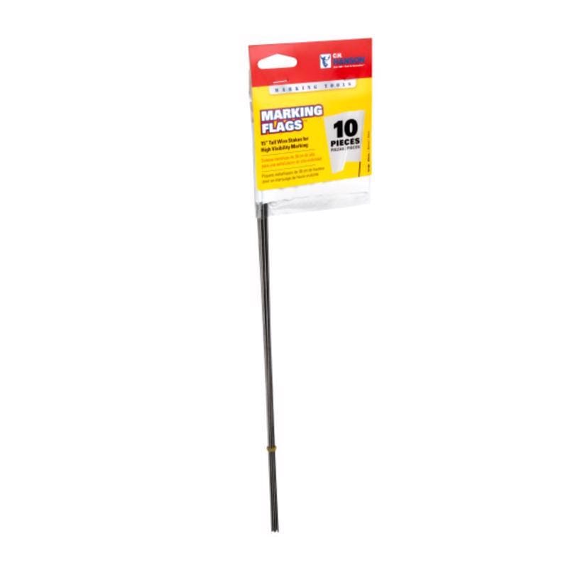 C.H. Hanson 15180 15 in. White Marking Flags Polyvinyl 10 pk