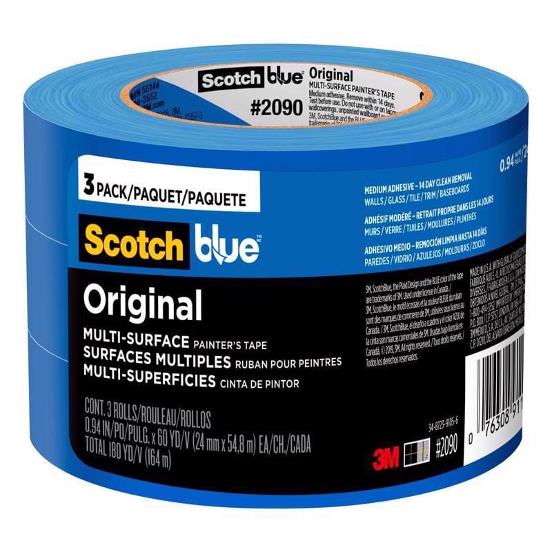 Scotchblue 2090-24EC3 .94 in. W X 60 yd L Blue Medium Strength Original Painter's Tape 3 pk