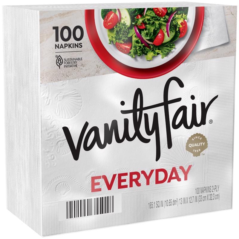Vanity Fair 35501 Napkins 2 ply 100 pk