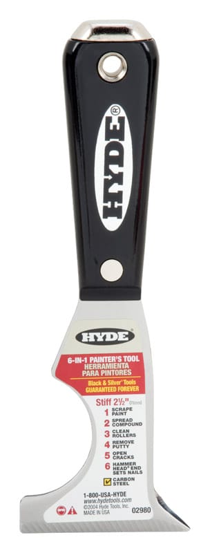 Hyde 02980 2-1/2 in. W High Carbon Steel 6-in-1 Painter's Tool