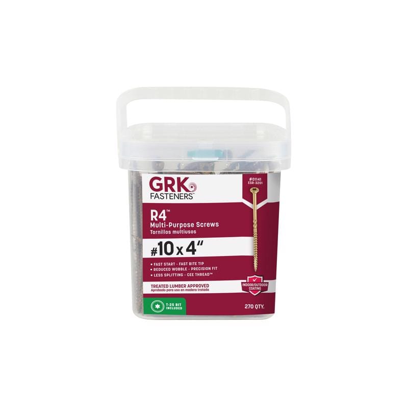 GRK Fasteners 01141 No. 10 X 4 in. L Star Climatek W-Cut Multi-Purpose Screws 270 pk