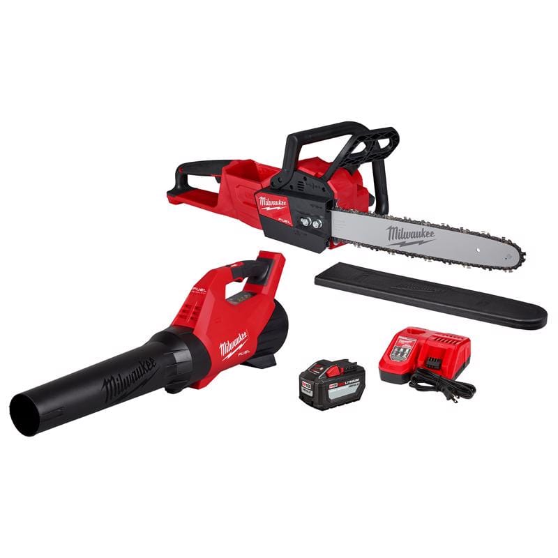 Milwaukee 2727-21HDB M18 FUEL 2727-21HDB 16 in. 18 V Battery Chainsaw/Leaf Blower Combo Kit (Battery & Charger)