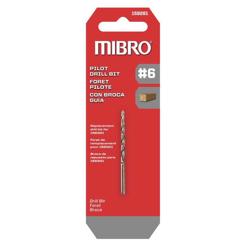 Richelieu 158281 Mibro #6 X 2.5 in. L Steel Screw Pilot Pilot Drill Bit Straight Shank 1 pk