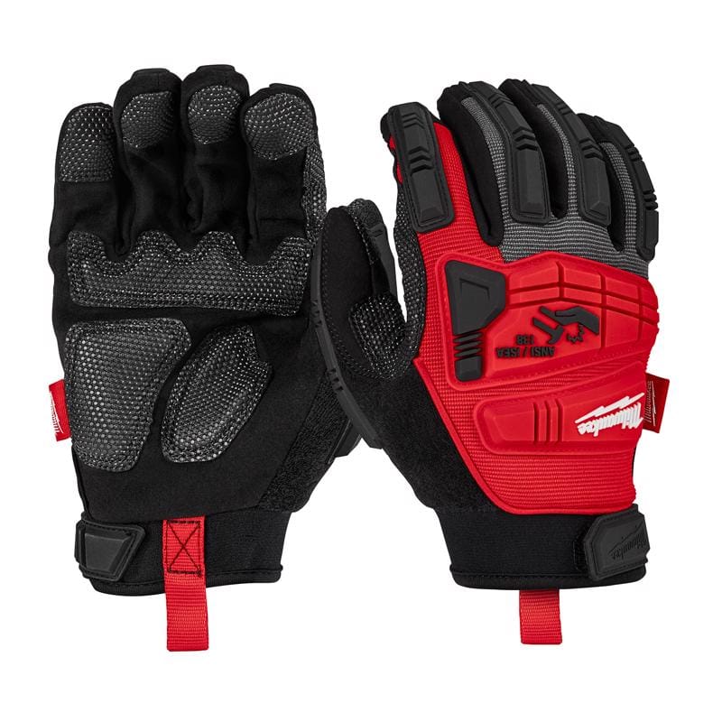 Milwaukee 48-73-8551 Demolition Outdoor Impact Gloves Black/Red M 1 pair