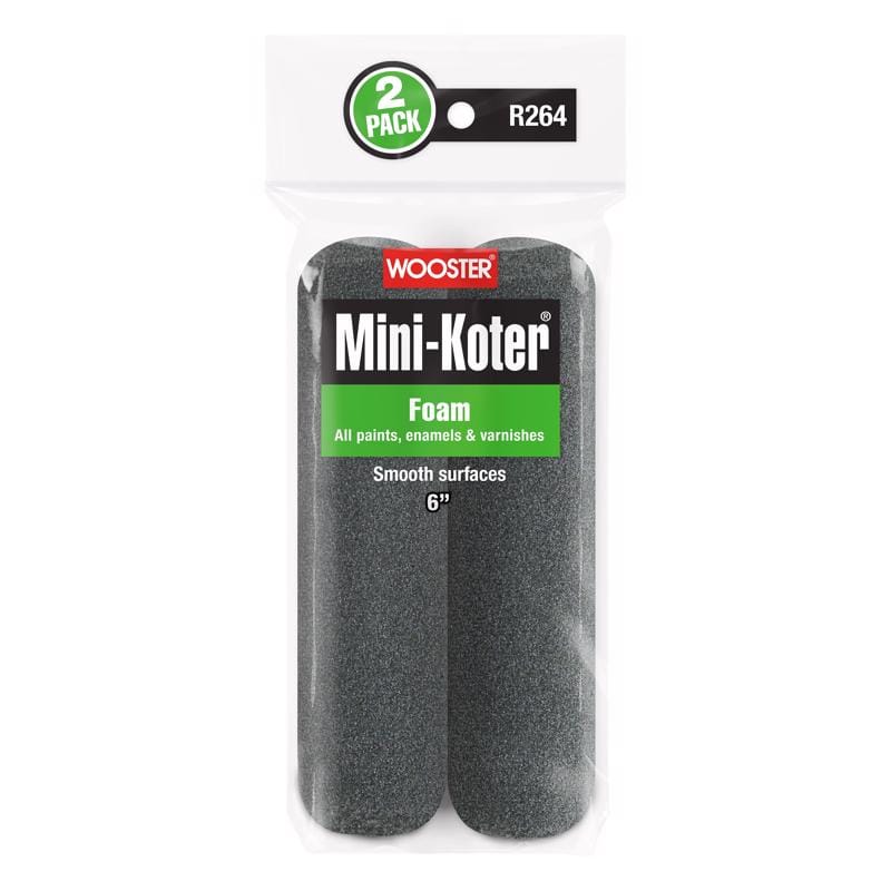 Wooster R264-6 Mini-Koter Foam 6 in. W Mini Paint Roller Cover 2 pk