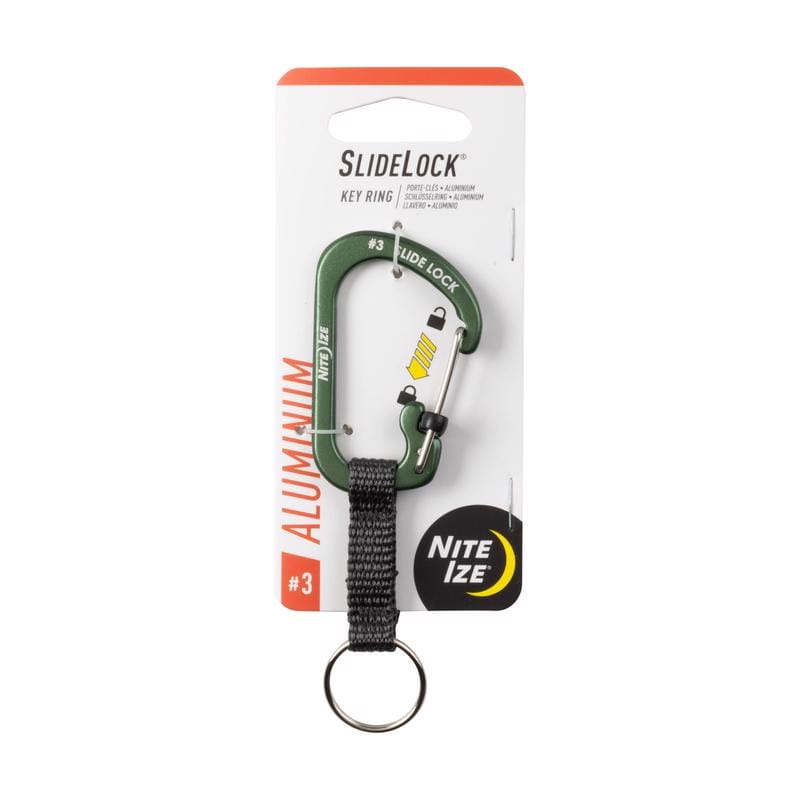 Nite Ize CSLAW3-08-R6 SlideLock Aluminum Olive Locking Carabiner Key Ring