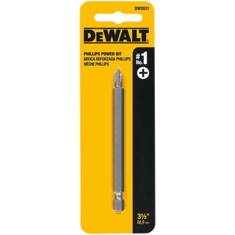 Dewalt DW2031 Phillips #1 X 3-1/2 in. L Power Bit Heat-Treated Steel 1 pc