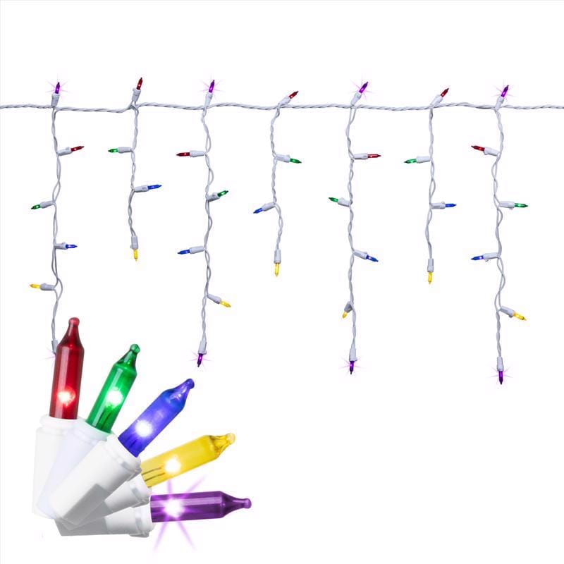 Celebrations RIC100MTA Classic LED T5 Multicolored 100 ct Icicle Christmas Lights 6 ft.