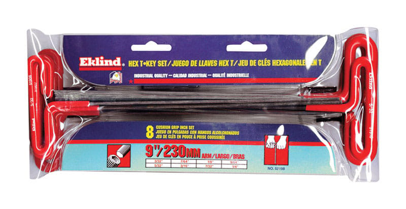 Eklind 53198 3/32 to 1/4 in. SAE T-Handle Hex Key Set 8 pc