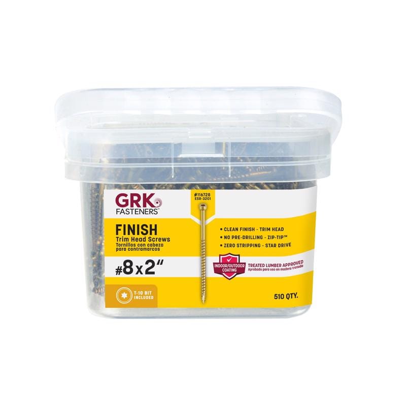 GRK Fasteners 116728 No. 8 in. X 2 in. L Star Trim Head W-Cut Trim Screws