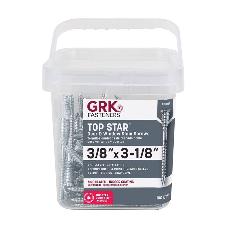GRK Fasteners 20161 3/8 in. X 3-1/8 in. L Star Climatek Fine Shim Screws 100 pk