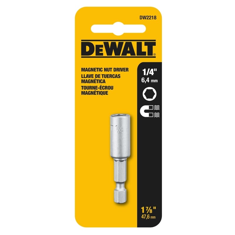 Dewalt DW2218 1/4 in. X 1-7/8 in. L Nut Driver Heat-Treated Steel 1 pc