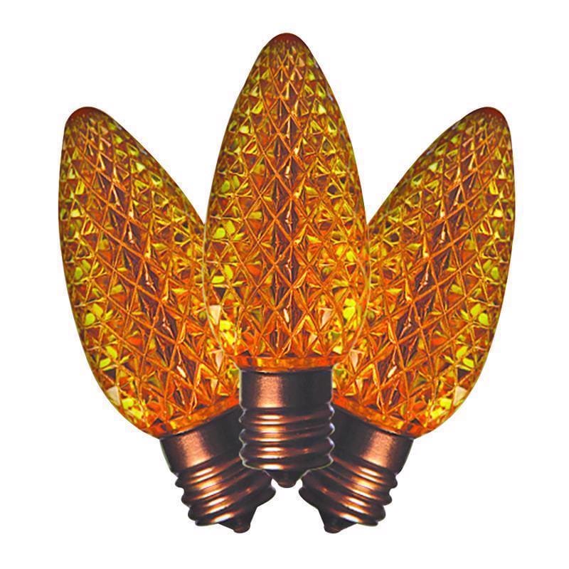 Holiday Bright Lights BU25LEDFC9-TYLA LED C9 Yellow 25 ct Replacement Christmas Light Bulbs
