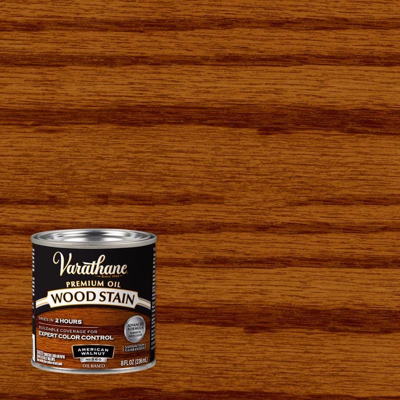Varathane 211804 Premium Semi-Transparent American Walnut Oil-Based Urethane Modified Alkyd Wood Stain 1/2