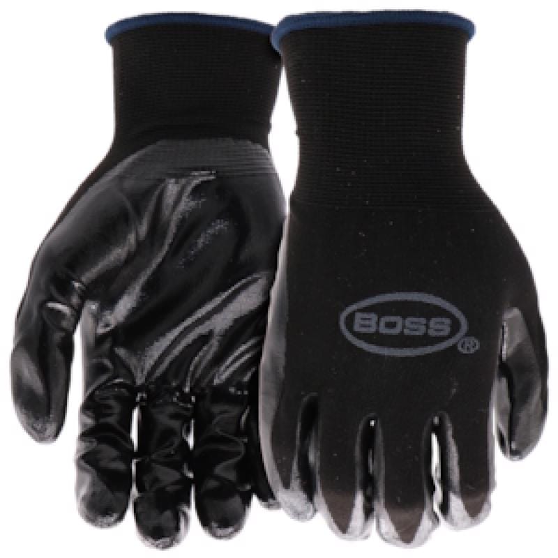Boss B31191-L JobMaster Men's Indoor/Outdoor Palm Gloves Black/Gray L 1 pair