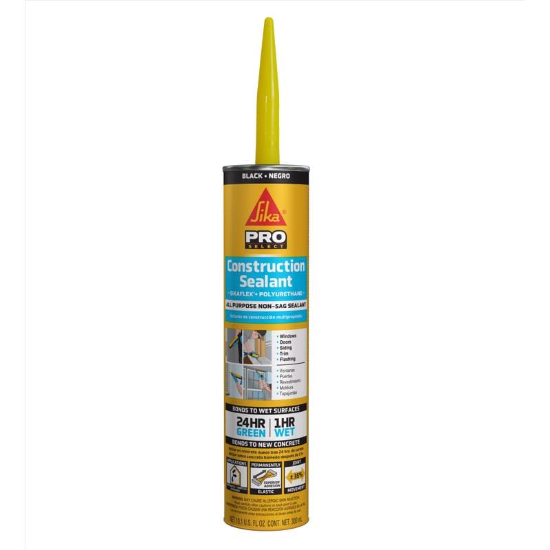 Sika 812412 Sikaflex Black Polyurethane All Purpose Construction Sealant 10.1 oz