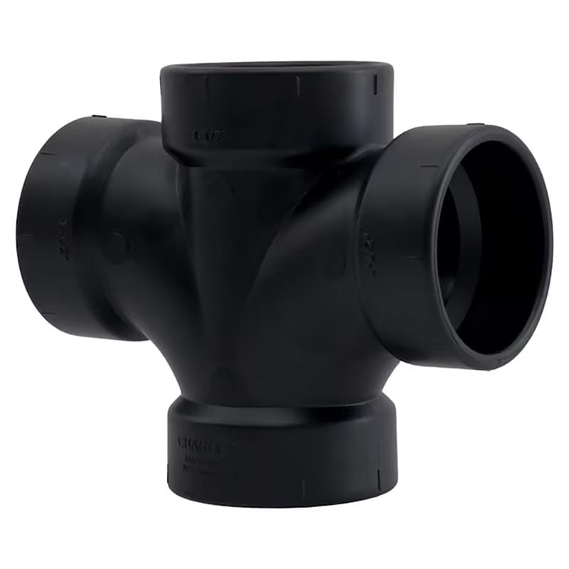 Charlotte Pipe ABS004280600 1-1/2 in. Hub X 1-1/2 in. D Hub ABS Sanitary Tee