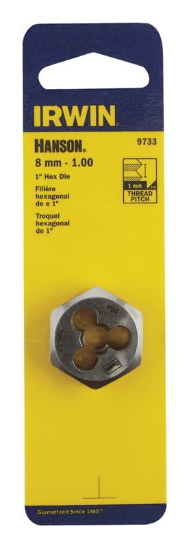 Irwin 9733 Hanson Metric 8 - 1.00 mm Hexagon Die