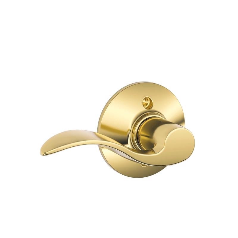 Schlage F170VACC605LH Accent Bright Brass Dummy Lever