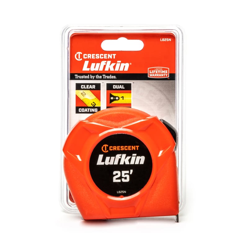 Crescent L625-02 Lufkin 25 ft. L X 1 in. W Hi-Viz Power Return Tape Measure 1 pk