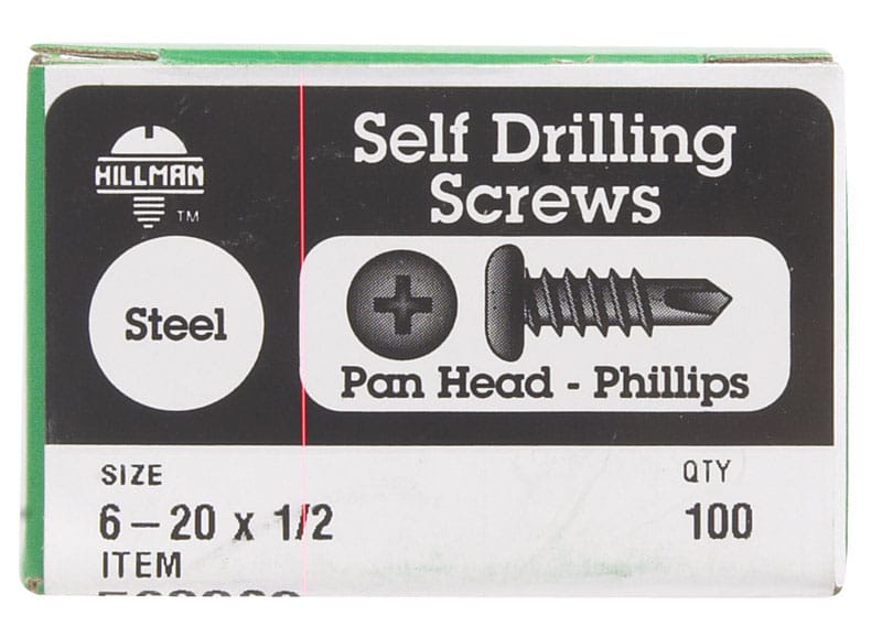 Hillman 560262 No. 6 Ga. X 1/2 in. L Phillips Pan Head Self-Drilling Screws 100 pk