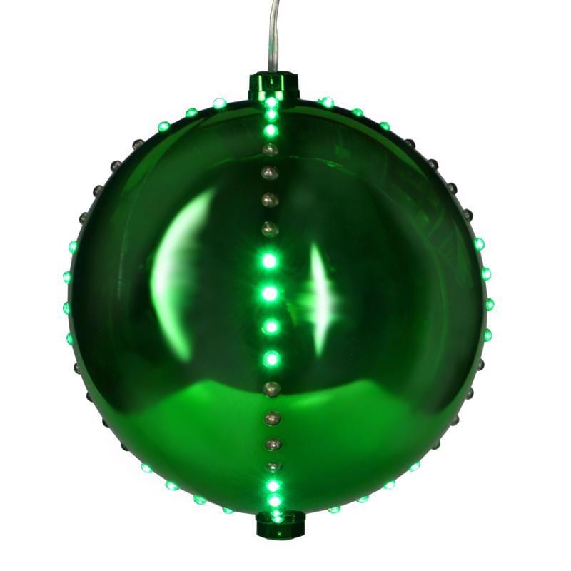 Celebrations ORN6-GRGR Platinum LED Green Lighted Ornament 6 in. Hanging Decor