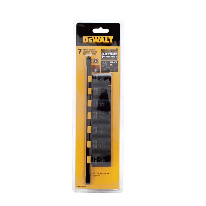 Dewalt DWMT74452OSP 1/2 in. drive SAE 6 Point Impact Socket Set 7 pc