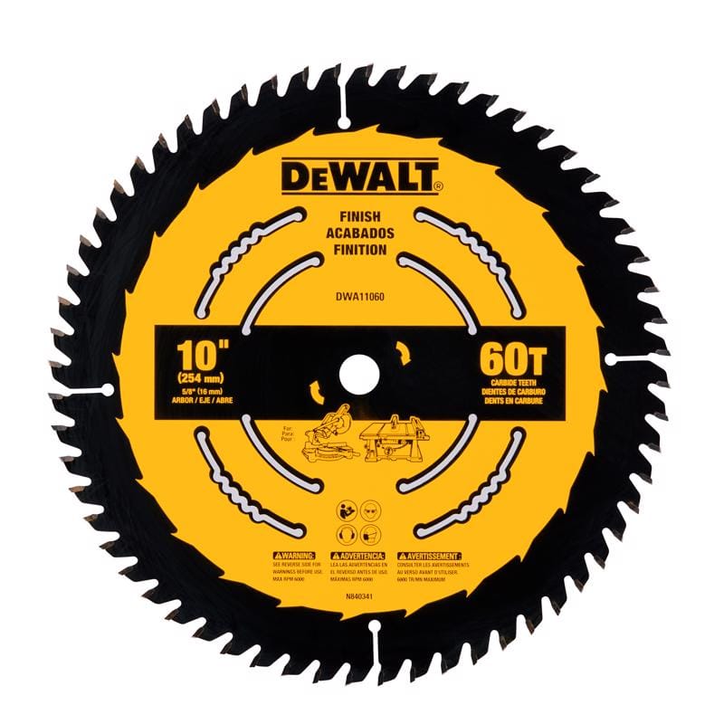 Dewalt DWA11060 10 in. D X 5/8 in. Carbide Tipped Circular Saw Blade 60 teeth 1 pc