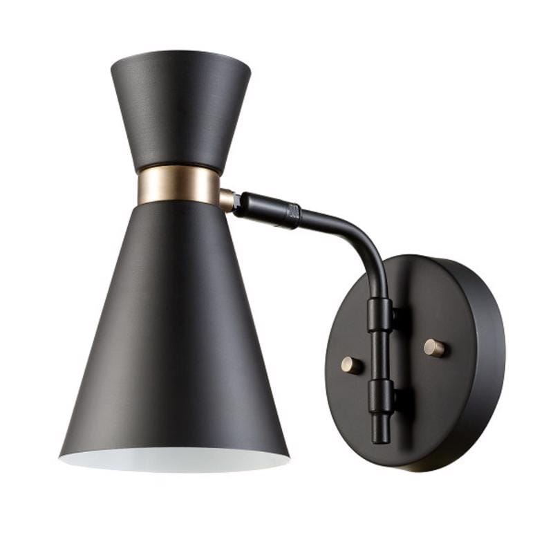 Globe Electric 65855 Belmont 1-Light Satin Black Hourglass Wall Sconce