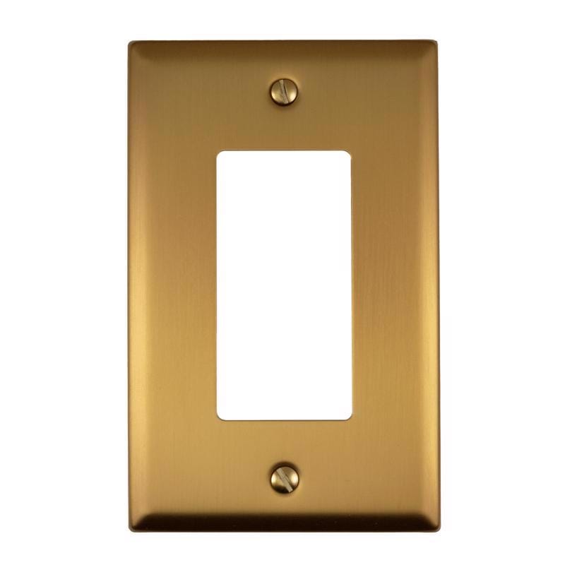 Amerelle 173R-BG Oxford Brushed Gold 1 gang Stamped Steel Decorator Wall Plate 1 pk