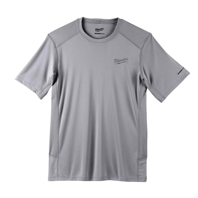 Milwaukee 414G-M Workskin M Short Sleeve Men's Crew Neck Gray Lightweight Performance Tee Shirt