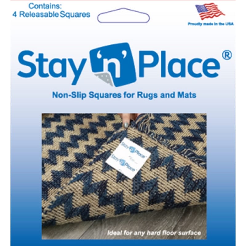 Stay 'N' Place SNP-3X3TABS Rug Slip Resistant Tabs 3 in. W X 3 in. L Cloth/Plastic Blue 4 pk