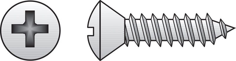 Hillman 0823692 No. 10 Ga. X 1 in. L Phillips Oval Head Sheet Metal Screws 100 pk