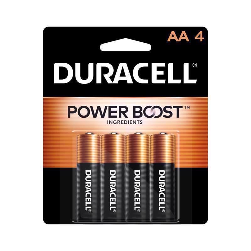 Duracell MN1500B4Z Coppertop AA Alkaline Batteries 4 pk Carded