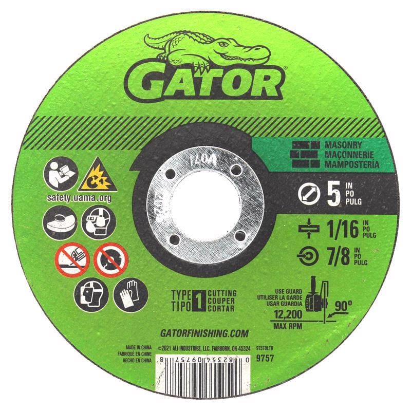 Gator 9757 5 in. D X 7/8 in. X 1/16 in. thick Aluminum Oxide/Silicon Carbide Type 1 Masonry Cut-Off Blade