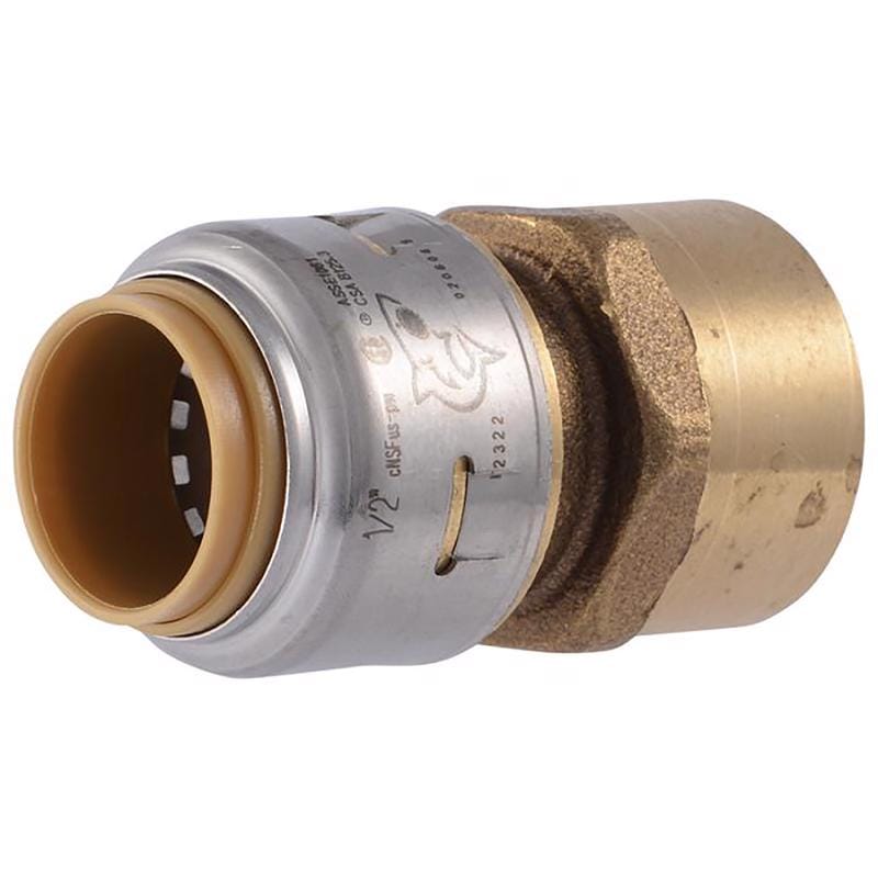 Sharkbite UR072A Push to Connect 1/2 in. CTS each X 1/2 in. D FPT Brass Connector