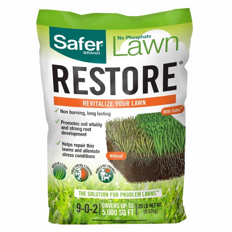 Safer Brand 9335 Lawn Restore All-Purpose Lawn Fertilizer For All Grasses 5000 sq ft