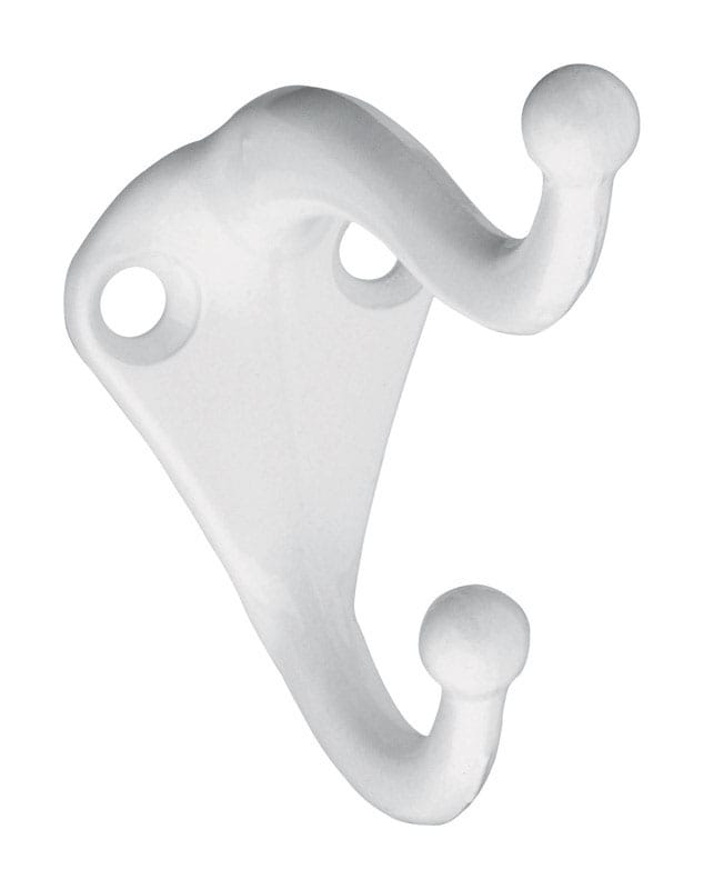 National Hardware N248-369 2.75 in. L White Zinc Die-Cast Coat/Hat Hook 1 pk