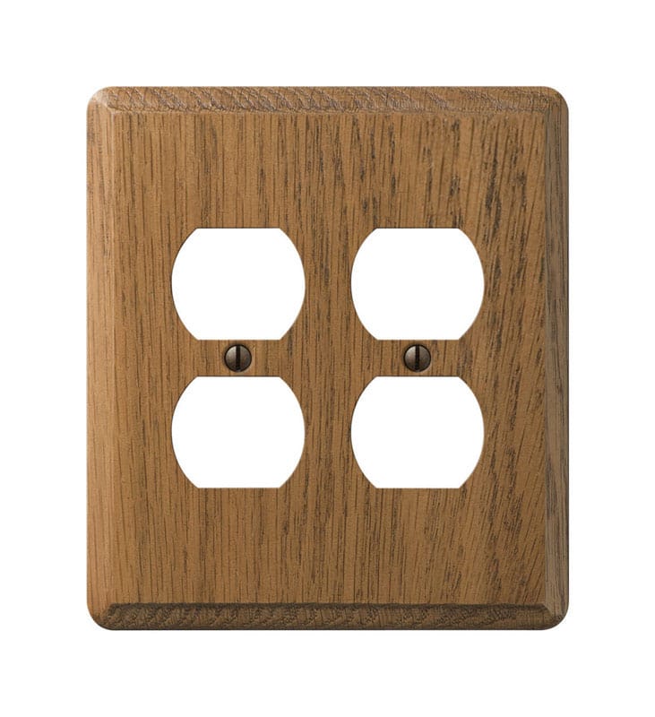 Amerelle 901DD Contemporary Brown 2 gang Wood Duplex Wall Plate 1 pk