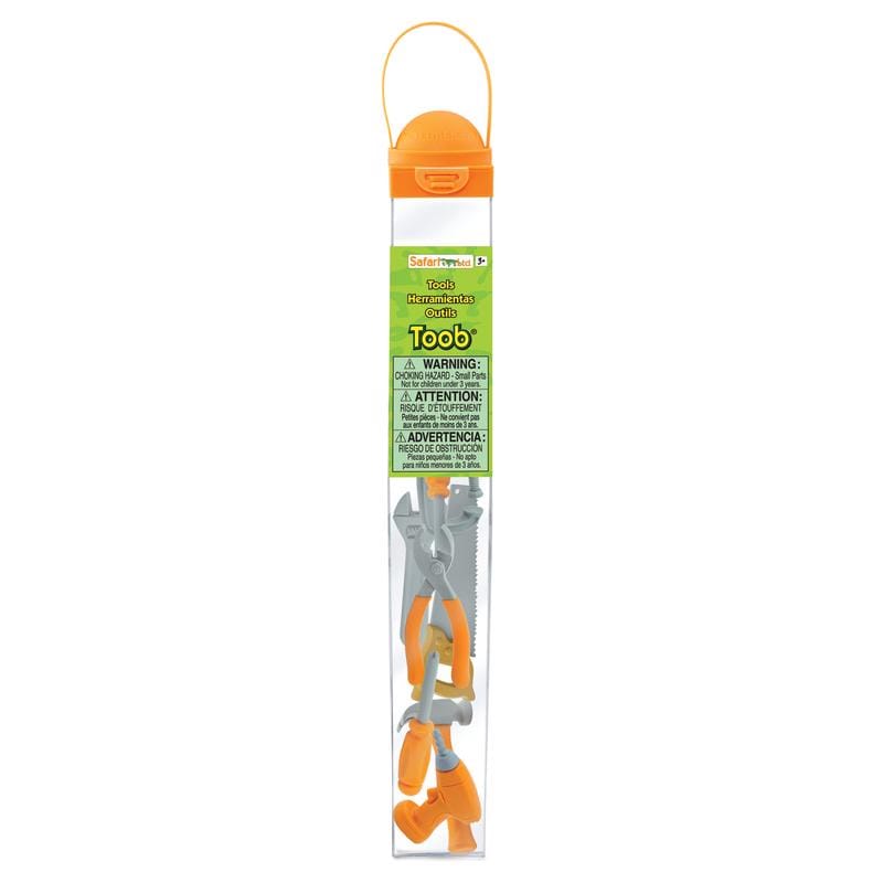 Safari LTD. 689604 Toobs Tools Toy Gray/Orange 8 pc