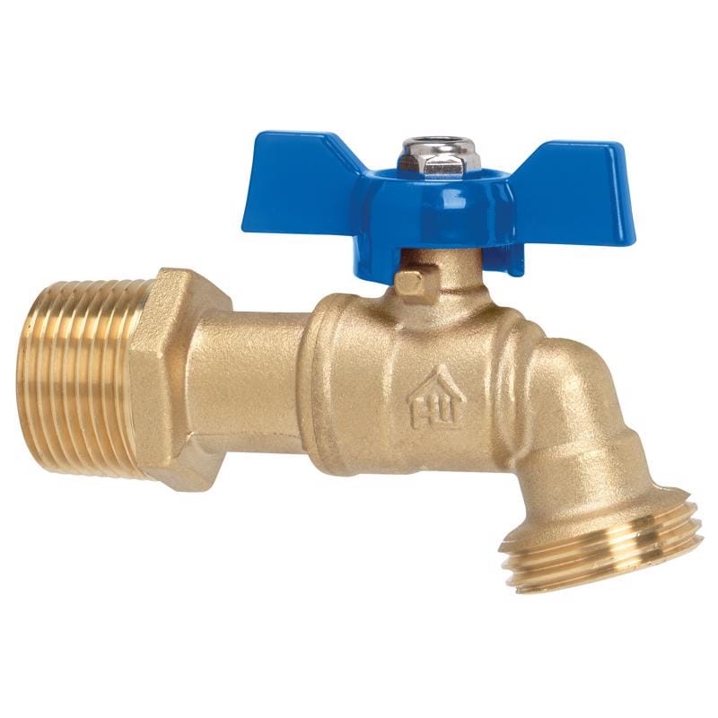 Homewerks VHBQTRC4 3/4 in. MIP X 3/4 in. MHT Brass Ball Valve Hose Bibb