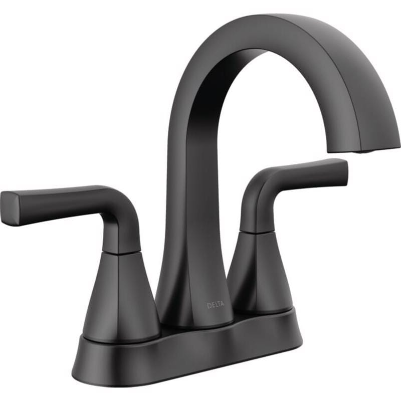 Delta 25828LF-BL Dallace Matte Black Traditional Centerset Bathroom Sink Faucet 4 in.